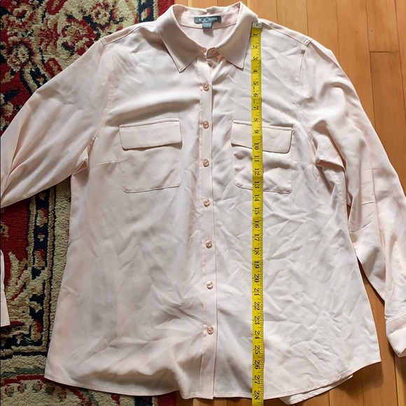 GO Silk Blush Pink Button Up Blouse - Picture 12 of 12